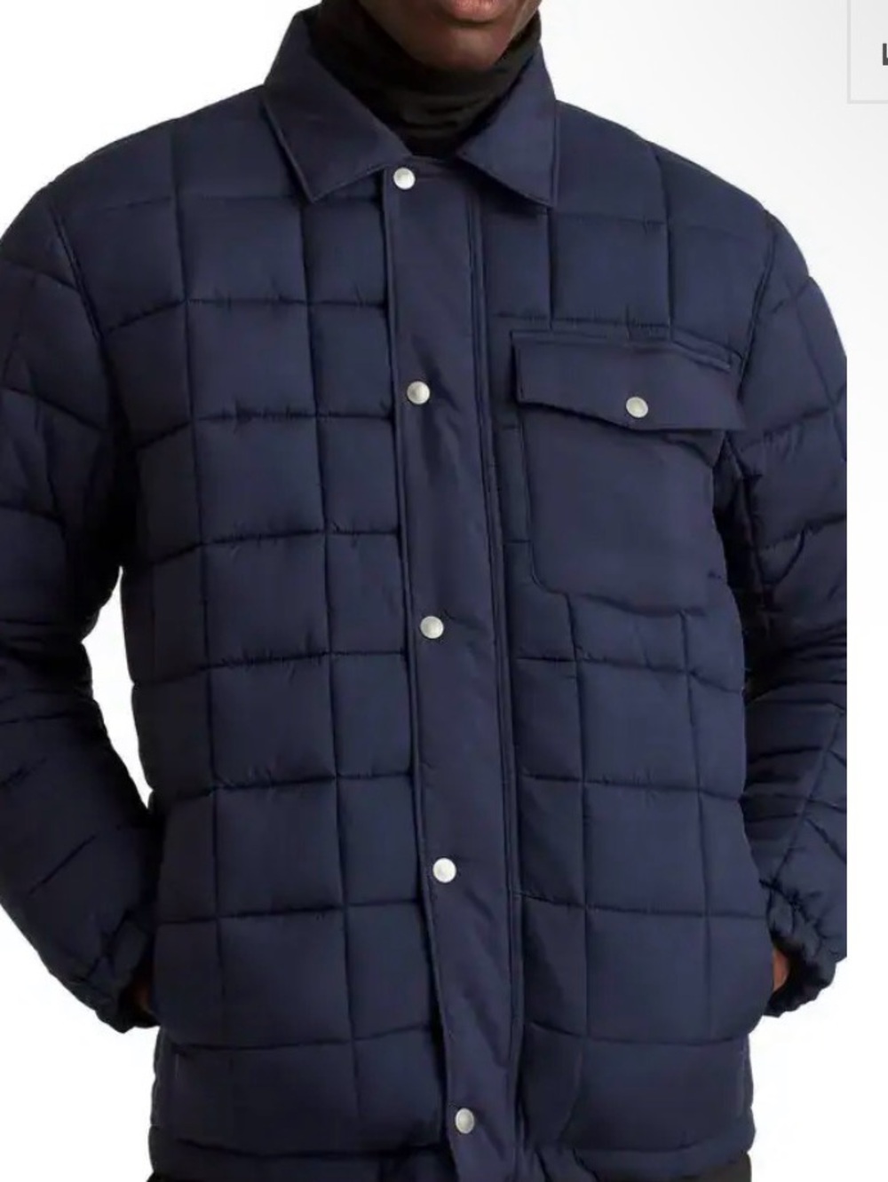 BONOBOS mens small navy quilted Jersy jacket
